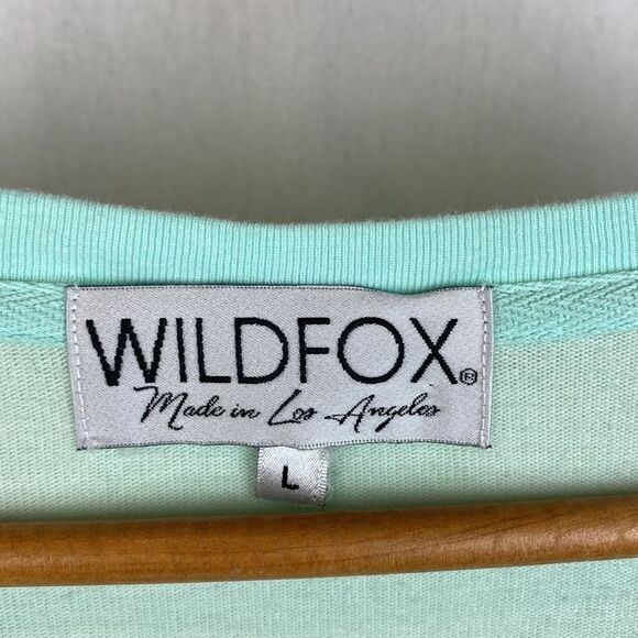 Wildfox Blue Aqua Beach Bum Long Sleeve Lounge Sweatshirt L - Picture 6 of 7